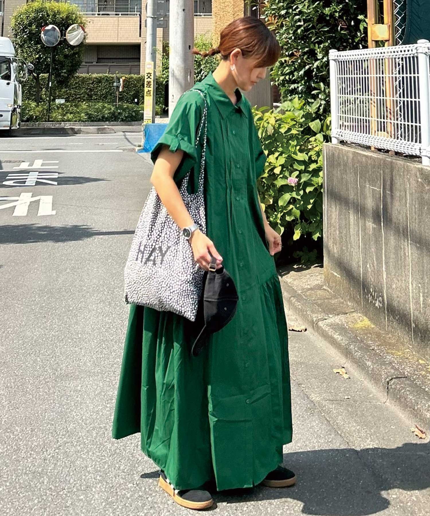 【コーナーズ/CORNERS】の【CORNERS by KR】サイドギャザーシャツワンピース インテリア・キッズ・メンズ・レディースファッション・服の通販 founy(ファニー) 　ファッション　Fashion　レディースファッション　WOMEN　ワンピース　Dress　シャツワンピース　Shirt Dresses　ギャザー　Gather　ポケット　Pocket　羽織　Haori　グリーン|ID: prp329100004527329 ipo3291000000032016096