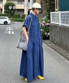 【コーナーズ/CORNERS】の【CORNERS by KR】サイドギャザーシャツワンピース ネイビー|ID: prp329100004527329 ipo3291000000032016097