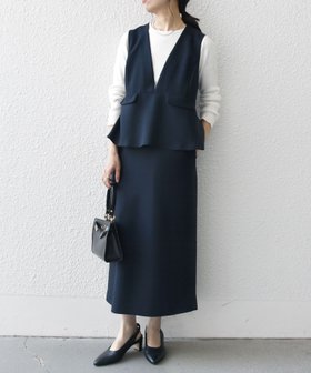 【シップス フォー ウィメン/SHIPS】のSHIPS any 洗濯機可能 ダブルクロス Vネック ペプラム ワンピース NAVY BLUE 人気、トレンドファッション・服の通販 founy(ファニー) ファッション Fashion レディースファッション Ladies' Fashion Online ワンピース Dress アクセサリー Accessories 洗える Washable ダブル Double ドッキング Docking ペプラム Peplum おすすめ Recommend エレガント 上品 Elegant セレモニー Ceremony ビジネス 仕事 通勤 Business 2025年 2025 2025春夏・S/S Ss,Spring/Summer,2025 |ID:prp329100004527348