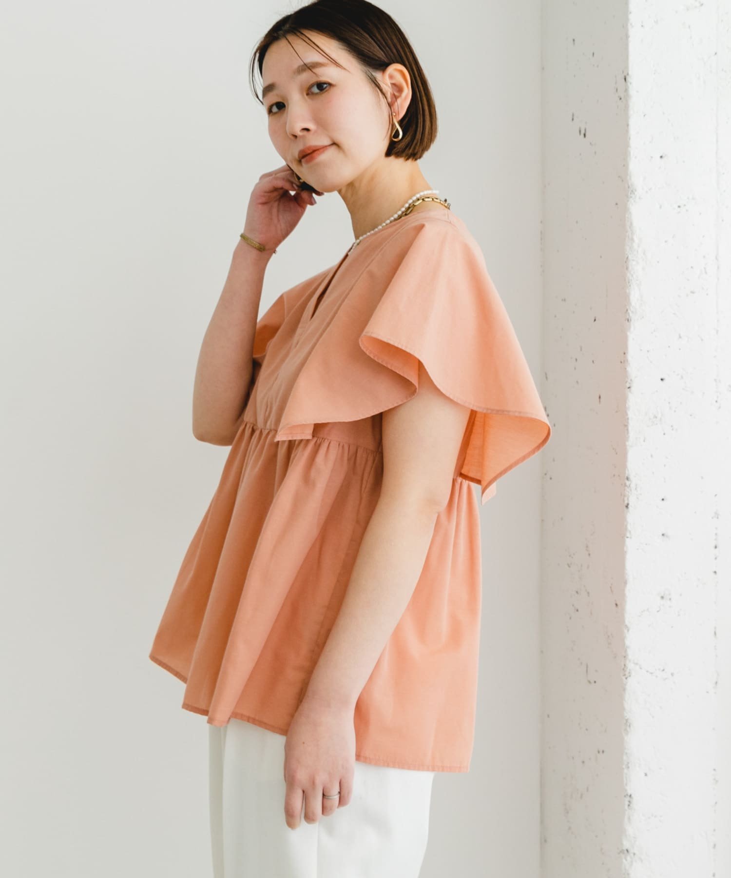 【アーバンリサーチ ロッソ/URBAN RESEARCH ROSSO】の『UR TECH』F by ROSSO スクエアスリーブブラウス インテリア・キッズ・メンズ・レディースファッション・服の通販 founy(ファニー) 　ファッション　Fashion　レディースファッション　WOMEN　トップス・カットソー　Tops/Tshirt　シャツ/ブラウス　Shirts/Blouses　エアリー　Airy　ギャザー　Gather　抗菌　Antibacterial　スクエア　Square　ストライプ　Stripe　スリーブ　Sleeve　フェミニン　Feminine　ベーシック　Basic　リネン　Linen　S/S・春夏　Ss・Spring/Summer　夏　Summer　エレガント 上品　Elegant　2025年　2025　2025春夏・S/S　Ss,Spring/Summer,2025　PINK|ID: prp329100004527357 ipo3291000000032016201