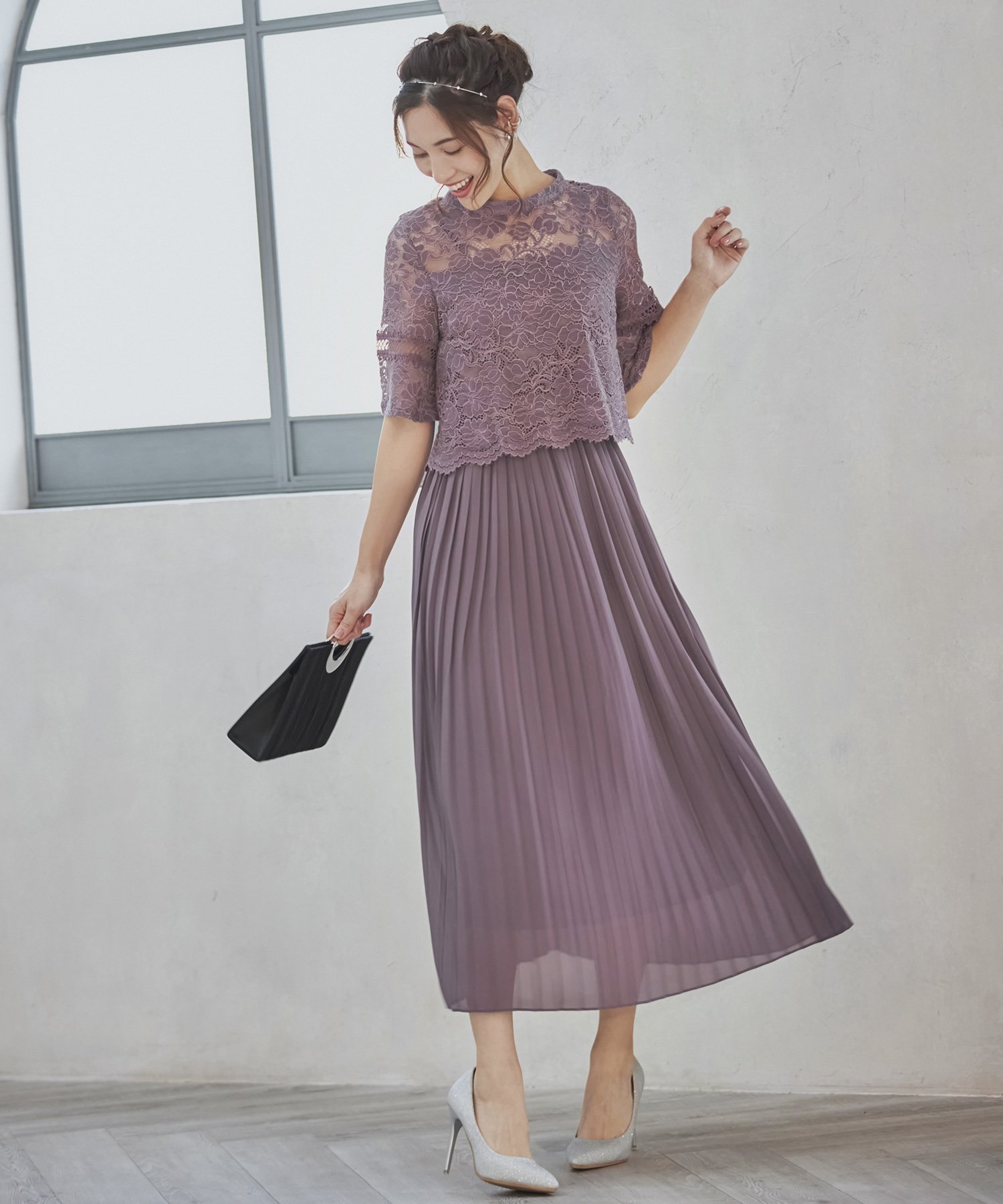 【ドレス/DRESS+】のワンピース ドレス レース プリーツ パーティードレス 結婚式 人気、トレンドファッション・服の通販 founy(ファニー) 　ファッション　Fashion　レディースファッション　WOMEN　ワンピース　Dress　ドレス　Party Dresses　インナー　Inner　エレガント 上品　Elegant　オケージョン　Occasion　シェイプ　Shape　シンプル　Simple　スリーブ　Sleeve　ドッキング　Docking　ドレス　Dress　パープル　Purple　フェミニン　Feminine　フォーマル　Formal　プリーツ　Pleats　ミモレ　Mimore　リボン　Ribbon　レース　Race　セレモニー　Ceremony　入学式　Entrance Ceremony　卒業式　Graduation Ceremony　結婚式　Wedding Ceremony　披露宴　Wedding Reception　二次会　Wedding Party　 other-1|ID: prp329100004527372 ipo3291000000032262409