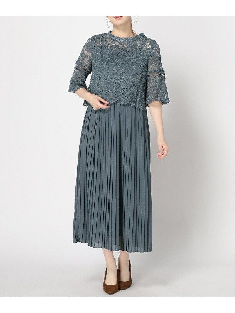 【ドレス/DRESS+】のワンピース ドレス レース プリーツ パーティードレス 結婚式 インテリア・キッズ・メンズ・レディースファッション・服の通販 founy(ファニー) 　ファッション　Fashion　レディースファッション　WOMEN　ワンピース　Dress　ドレス　Party Dresses　インナー　Inner　エレガント 上品　Elegant　オケージョン　Occasion　シェイプ　Shape　シンプル　Simple　スリーブ　Sleeve　ドッキング　Docking　ドレス　Dress　パープル　Purple　フェミニン　Feminine　フォーマル　Formal　プリーツ　Pleats　ミモレ　Mimore　リボン　Ribbon　レース　Race　セレモニー　Ceremony　入学式　Entrance Ceremony　卒業式　Graduation Ceremony　結婚式　Wedding Ceremony　披露宴　Wedding Reception　二次会　Wedding Party　ブルーグレー|ID: prp329100004527372 ipo3291000000032262424