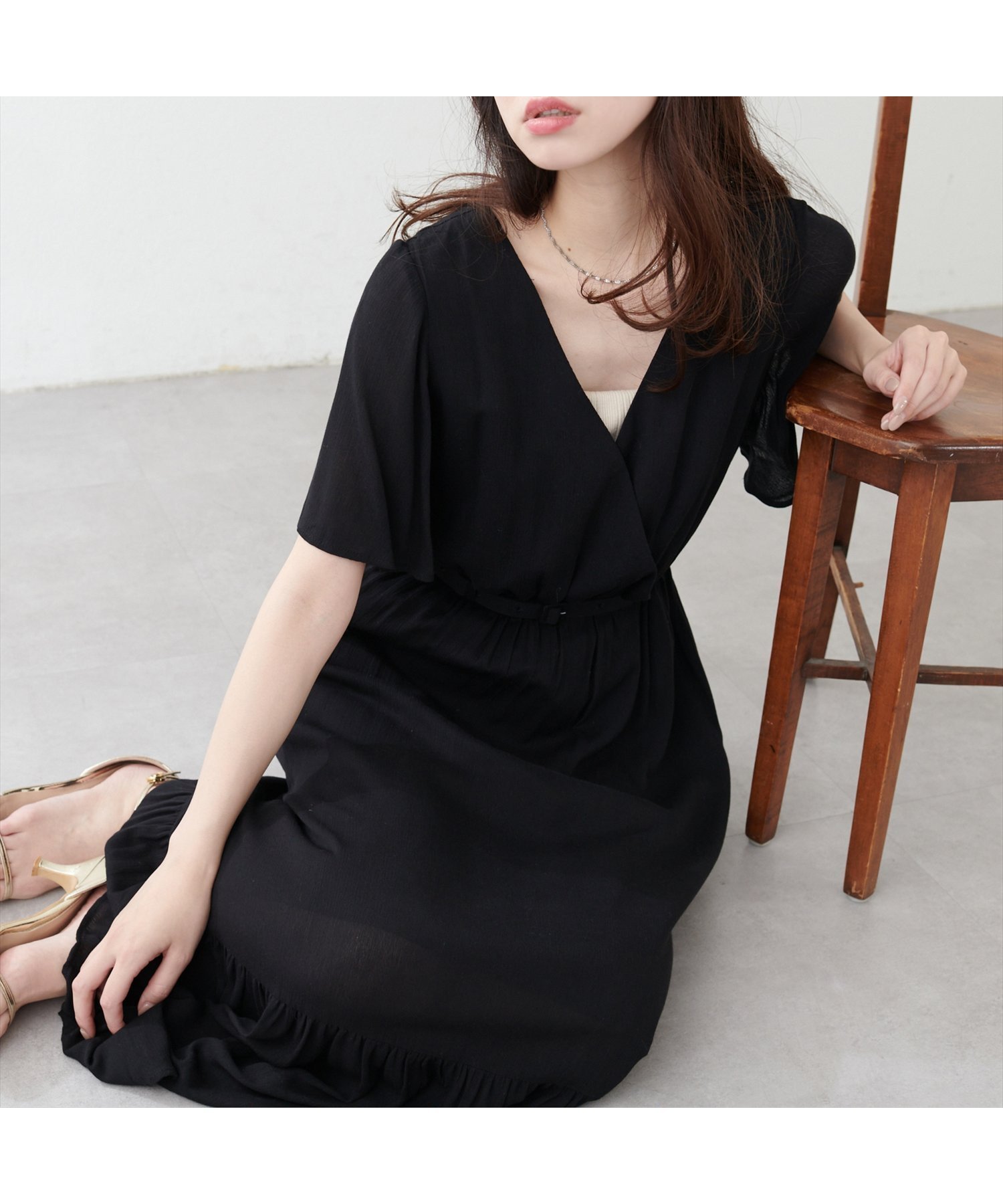 【ナチュラルクチュール/natural couture】の【WEB限定】ワッシャー楊柳リゾートワンピース インテリア・キッズ・メンズ・レディースファッション・服の通販 founy(ファニー) 　ファッション　Fashion　レディースファッション　WOMEN　ワンピース　Dress　2025年　2025　2025春夏・S/S　Ss,Spring/Summer,2025　おすすめ　Recommend　サンダル　Sandals　シューズ　Shoes　シンプル　Simple　デコルテ　Decolletage　フラット　Flat　ポケット　Pocket　ミュール　Mule　リゾート　Resort　リラックス　Relax　ワッシャー　Washer　エレガント 上品　Elegant　ブラック|ID: prp329100004527397 ipo3291000000032516124