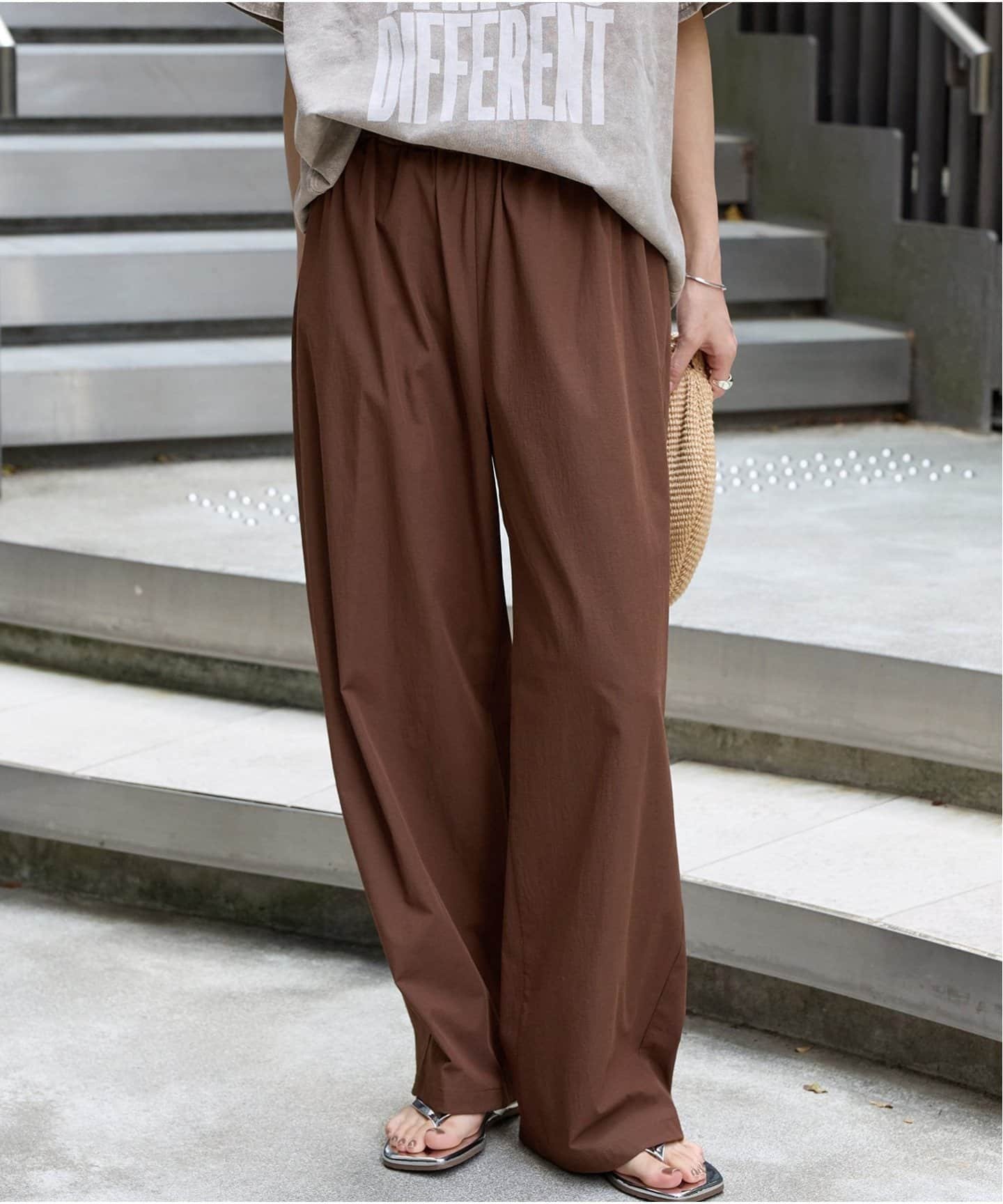 【ジャーナルスタンダード/JOURNAL STANDARD】の《追加3》【撥水/接触冷感/洗える/UVカット】リネンナイロンストレッチワイドパンツ インテリア・キッズ・メンズ・レディースファッション・服の通販 founy(ファニー) 　ファッション　Fashion　レディースファッション　WOMEN　パンツ　Pants　2025年　2025　2025春夏・S/S　Ss,Spring/Summer,2025　洗える　Washable　ブラウン|ID: prp329100004527413 ipo3291000000032216789
