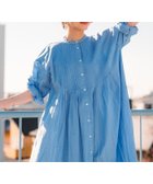 【フリークスストア/FREAK'S STORE】のインド ピンタックワンピース/バンドカラー シャツワンピース 25SS ターコイズブルー|ID: prp329100004527428 ipo3291000000032531158