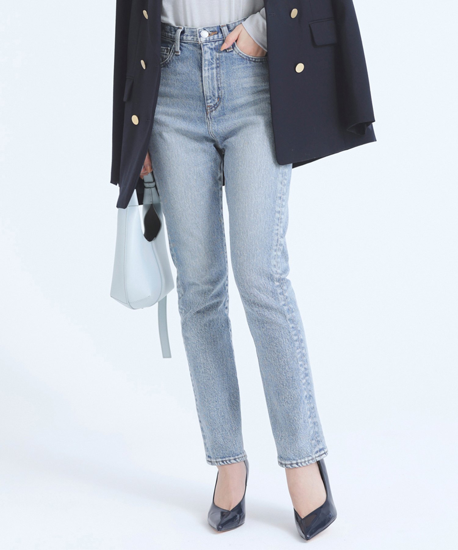 【アニュアンス/anuans】のSlim straight denim インテリア・キッズ・メンズ・レディースファッション・服の通販 founy(ファニー) 　ファッション　Fashion　レディースファッション　Ladies' Fashion Online　デニム　Denim　ベーシック　Basic　LIGHT BLUE|ID: prp329100004527434 ipo3291000000032683214