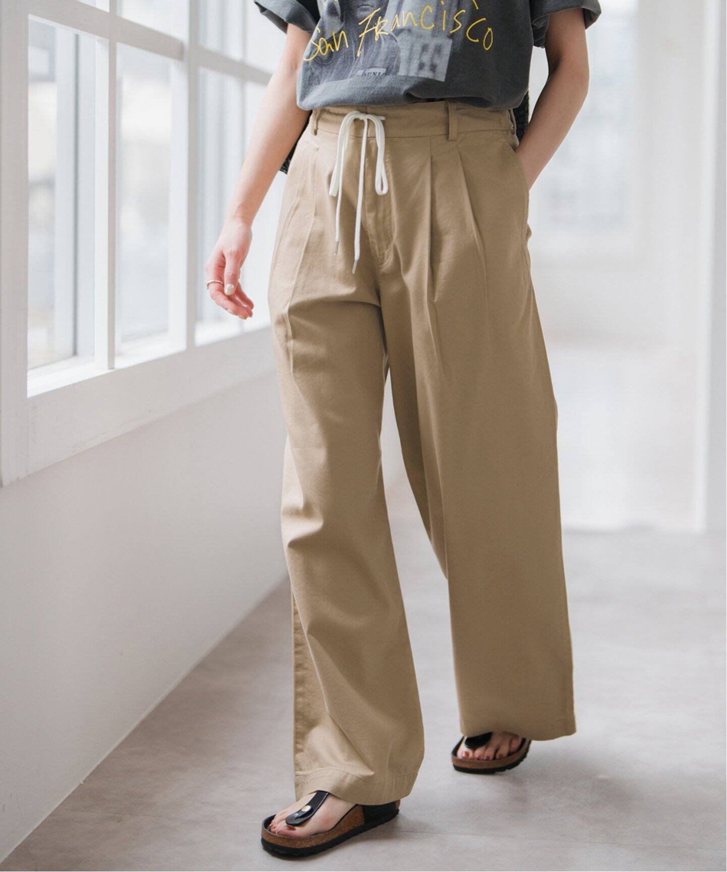 【スピック&スパン/Spick & Span】のコットンレーヨンドロストフレアパンツ インテリア・キッズ・メンズ・レディースファッション・服の通販 founy(ファニー) 　ファッション　Fashion　レディースファッション　WOMEN　パンツ　Pants　コンパクト　Compact　トレンド　Trend　フレア　Flare　エレガント 上品　Elegant　ベージュ|ID: prp329100004527440 ipo3291000000032016541