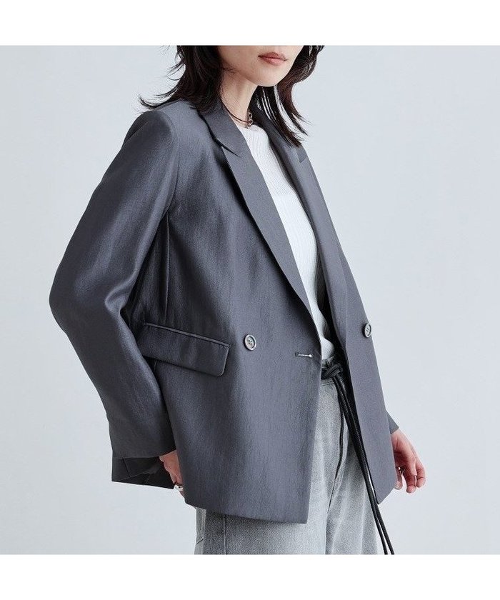 【インディヴィ/INDIVI】の【セレモニー/セットアップ可能/通勤】ダブルブレストジャケット インテリア・キッズ・メンズ・レディースファッション・服の通販 founy(ファニー) https://founy.com/ ファッション Fashion レディースファッション WOMEN アウター Coat Outerwear ジャケット Jackets おすすめ Recommend アシンメトリー Asymmetry シンプル Simple ジャケット Jacket スリット Slit セットアップ Set Up セレモニー Ceremony ダブル Double フィット Fit ボックス Box リラックス Relax エレガント 上品 Elegant 入学式 Entrance Ceremony ビジネス 仕事 通勤 Business |ID: prp329100004527467 ipo3291000000032016636