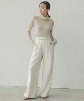 【アニュアンス/anuans】のツータックワイドパンツ 人気、トレンドファッション・服の通販 founy(ファニー) ファッション Fashion レディースファッション Ladies' Fashion Online パンツ Pants ジャージ Jersey スーツ Suit パイピング Piping フロント Front |ID:prp329100004527478