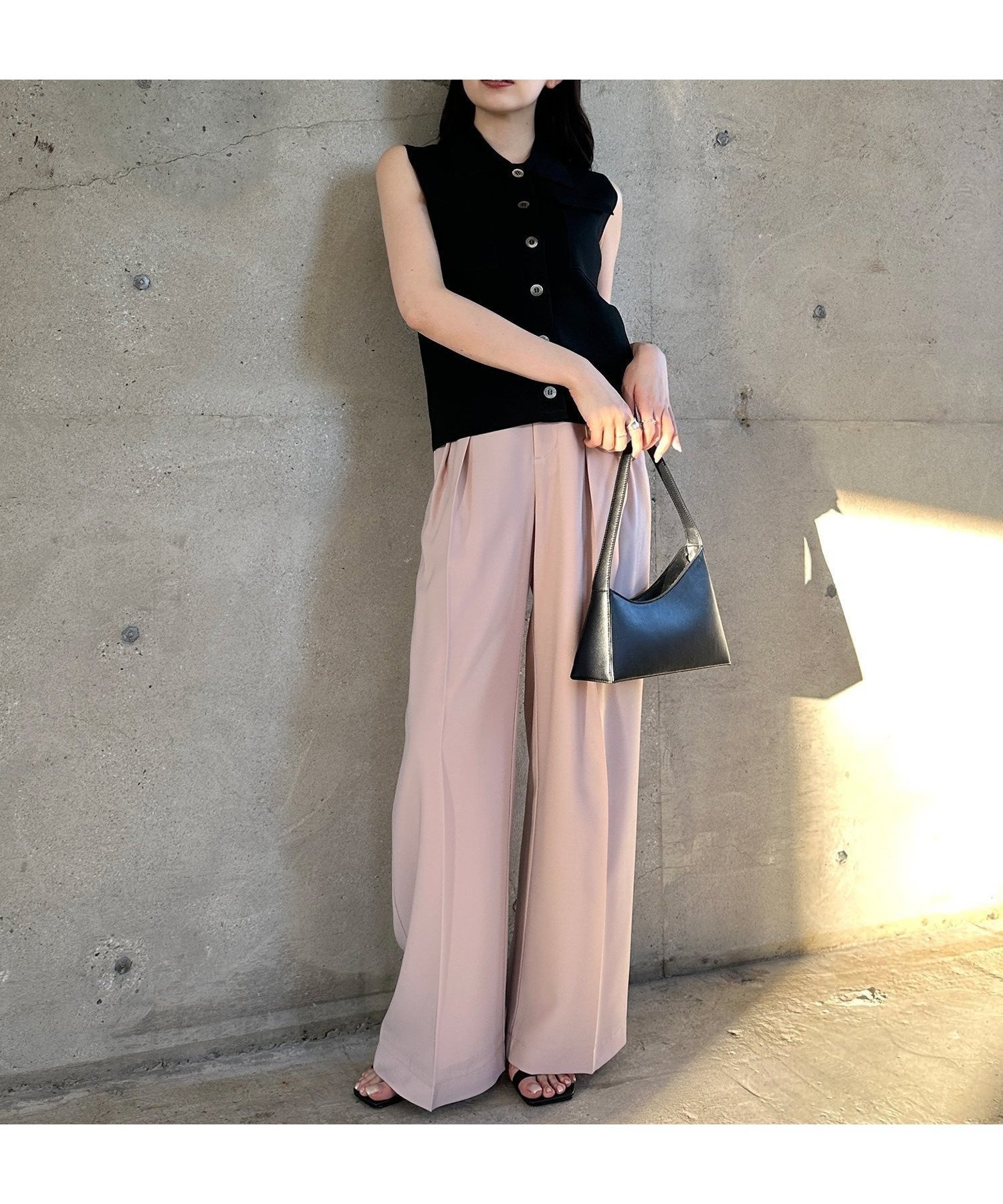 【アニュアンス/anuans】のツータックワイドパンツ インテリア・キッズ・メンズ・レディースファッション・服の通販 founy(ファニー) 　ファッション　Fashion　レディースファッション　Ladies' Fashion Online　パンツ　Pants　ジャージ　Jersey　スーツ　Suit　パイピング　Piping　フロント　Front　PINK|ID: prp329100004527478 ipo3291000000032629065