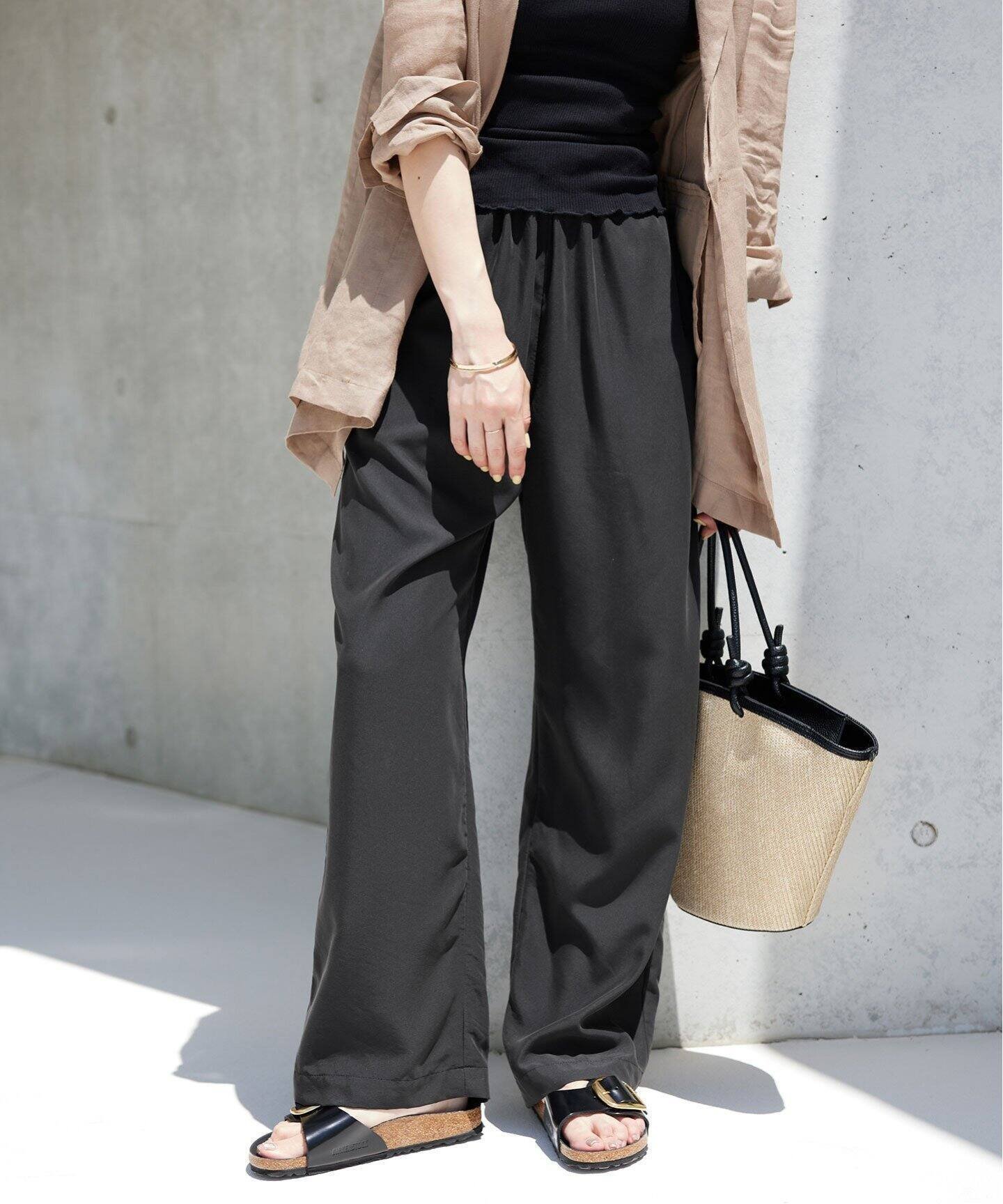 【スローブ イエナ/SLOBE IENA】の《追加》フィブリルリラックスパンツ インテリア・キッズ・メンズ・レディースファッション・服の通販 founy(ファニー) 　ファッション　Fashion　レディースファッション　WOMEN　パンツ　Pants　2025年　2025　2025春夏・S/S　Ss,Spring/Summer,2025　ポケット　Pocket　ブラック|ID: prp329100004527490 ipo3291000000032522471