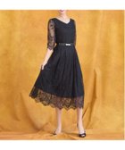 【ドレス/DRESS+】のワンピース ドレス 総レース Aライン ミモレ丈 結婚式 披露宴 パーティードレス ブラック|ID: prp329100004527493 ipo3291000000032016752