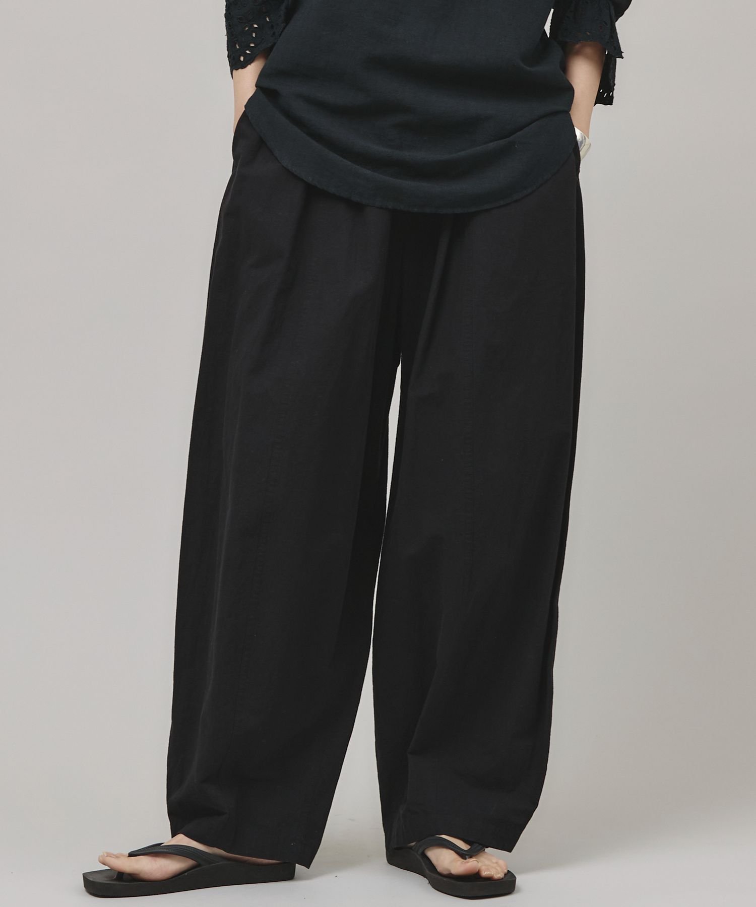 【カレンソロジー/Curensology】のコットンリネンドロストパンツ インテリア・キッズ・メンズ・レディースファッション・服の通販 founy(ファニー) 　ファッション　Fashion　レディースファッション　WOMEN　パンツ　Pants　エレガント 上品　Elegant　バランス　Balance　フィット　Fit　ミリタリー　Military　リネン　Linen　ワイド　Wide　ブラック09|ID: prp329100004527511 ipo3291000000032016832