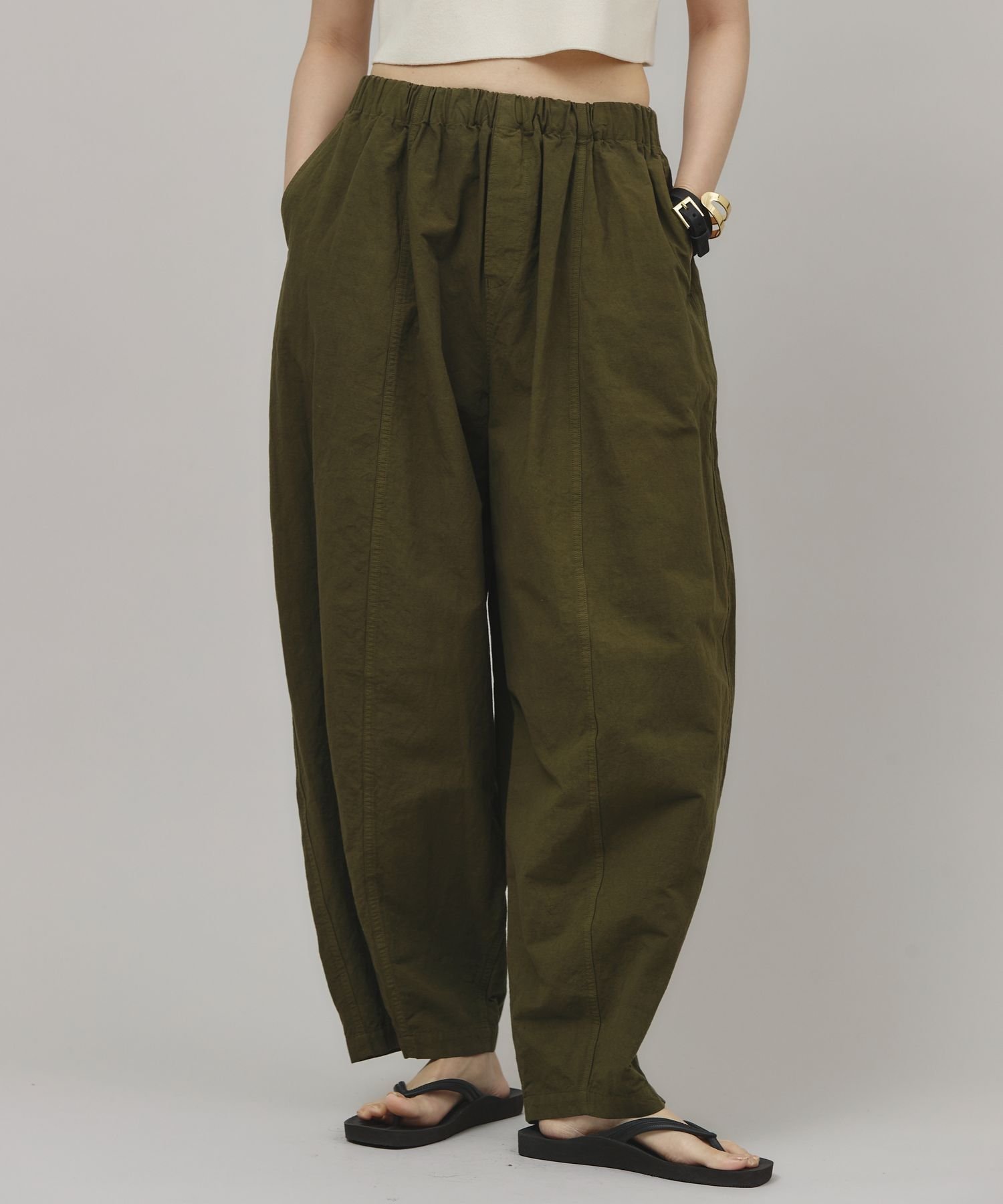 【カレンソロジー/Curensology】のコットンリネンドロストパンツ インテリア・キッズ・メンズ・レディースファッション・服の通販 founy(ファニー) 　ファッション　Fashion　レディースファッション　WOMEN　パンツ　Pants　エレガント 上品　Elegant　バランス　Balance　フィット　Fit　ミリタリー　Military　リネン　Linen　ワイド　Wide　オリーブ75|ID: prp329100004527511 ipo3291000000032016837
