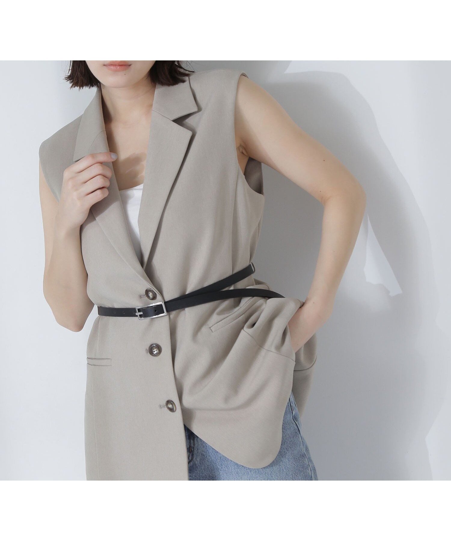 【ナチュラル ビューティー ベーシック/NATURAL BEAUTY BASIC】のテーラードベルテッドジレ 人気、トレンドファッション・服の通販 founy(ファニー) 　ファッション　Fashion　レディースファッション　Fashion for Women　アウター　Coat / Outerwear Collection　トップス・カットソー　Cut & Sew Tops　ベスト&ジレ / 重ね着スタイル　Vests & Gilets　おすすめ　Recommended / Our Picks　フェミニン　Feminine, Girly　夏　Summer　 other-1|ID: prp329100004527513 ipo3291000000032713672
