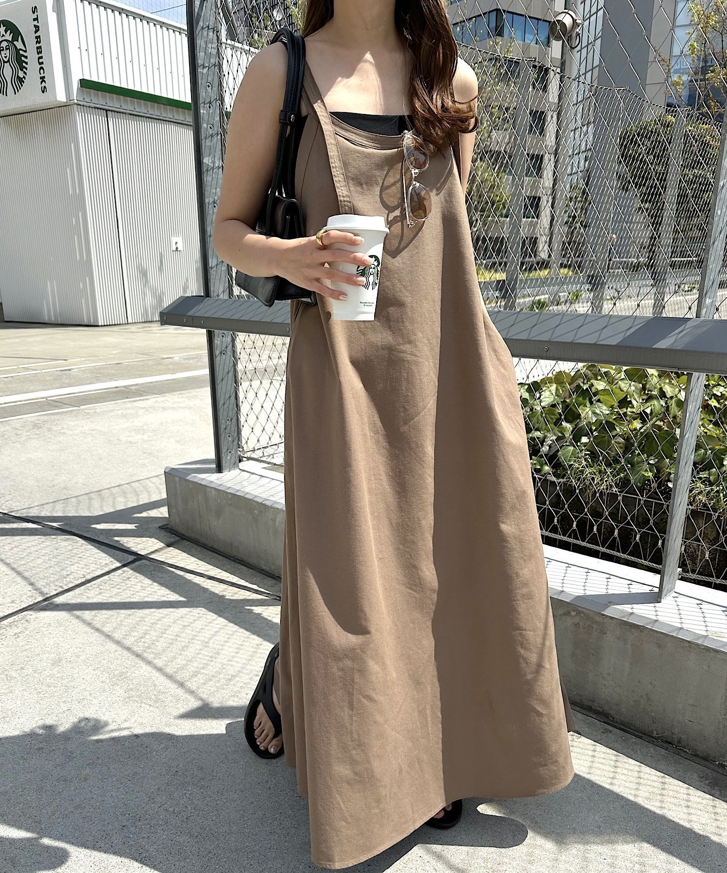 【その他のブランド/Other】のリネン混 アメスリ フレア ワンピース インテリア・キッズ・メンズ・レディースファッション・服の通販 founy(ファニー) 　ファッション　Fashion　レディースファッション　WOMEN　ワンピース　Dress　おすすめ　Recommend　アメリカン　American　スリーブ　Sleeve　トレンド　Trend　フレア　Flare　ポケット　Pocket　リネン　Linen　グレージュ|ID: prp329100004527515 ipo3291000000032016850