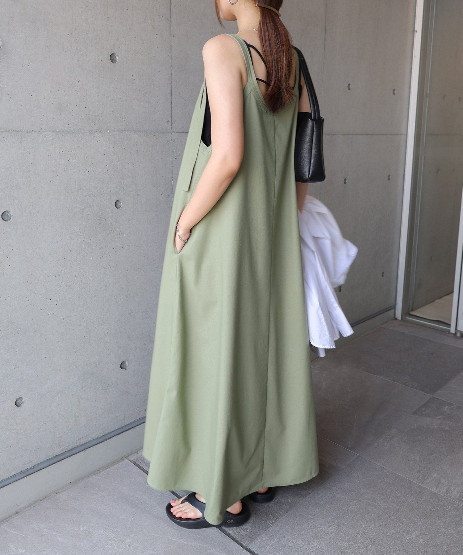 【その他のブランド/Other】のリネン混 アメスリ フレア ワンピース インテリア・キッズ・メンズ・レディースファッション・服の通販 founy(ファニー) 　ファッション　Fashion　レディースファッション　Fashion for Women　ワンピース　Dresses　おすすめ　Recommended / Our Picks　アメリカン　American Style　スリーブ　Sleeve, Long Sleeve / Short Sleeve　トレンド　Trend, Trending Now　フレア　Flare, Flared　ポケット　Pocket, Pocket Detail　リネン　Linen, Linen Fabric　ライトカーキ|ID: prp329100004527515 ipo3291000000033014074