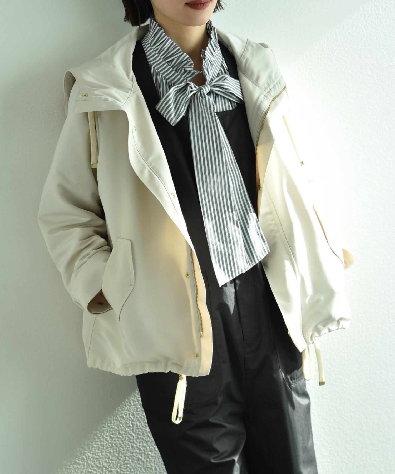 【インタープラネット/INTERPLANET】のINTERPLANET/キルトライナー付きフードショートコート 人気、トレンドファッション・服の通販 founy(ファニー) 　ファッション　Fashion　レディースファッション　WOMEN　アウター　Coat Outerwear　コート　Coats　カフス　Cuffs　キルト　Quilt　ドット　Dot　定番　Standard　人気　Popularity　パーカー　Hoodie　ベスト　Vest　羽織　Haori　ライナー　Liner　夏　Summer　旅行　Travel　エレガント 上品　Elegant　ビジネス 仕事 通勤　Business　 other-1|ID: prp329100004527538 ipo3291000000032016932