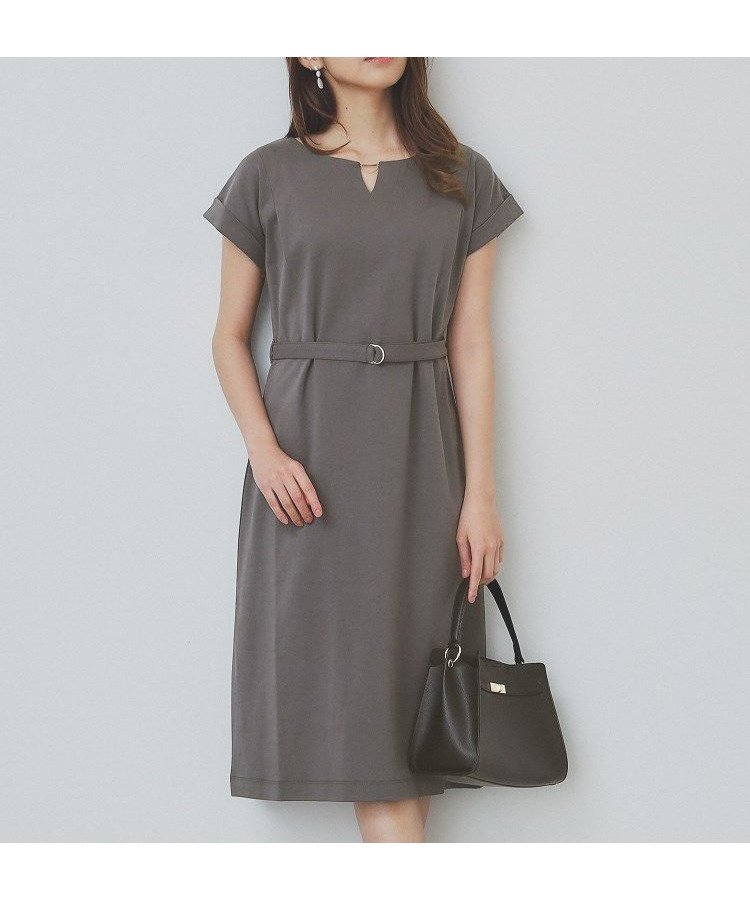 【インデックス/INDEX】の《5色展開/XS-3Lサイズ》Iラインシルエットワンピース【UV/接触冷感/洗濯機洗い可】 インテリア・キッズ・メンズ・レディースファッション・服の通販 founy(ファニー) 　ファッション　Fashion　レディースファッション　WOMEN　ワンピース　Dress　スマート　Smart　センター　Center　ポケット　Pocket　チャコールグレー|ID: prp329100004527540 ipo3291000000032300509