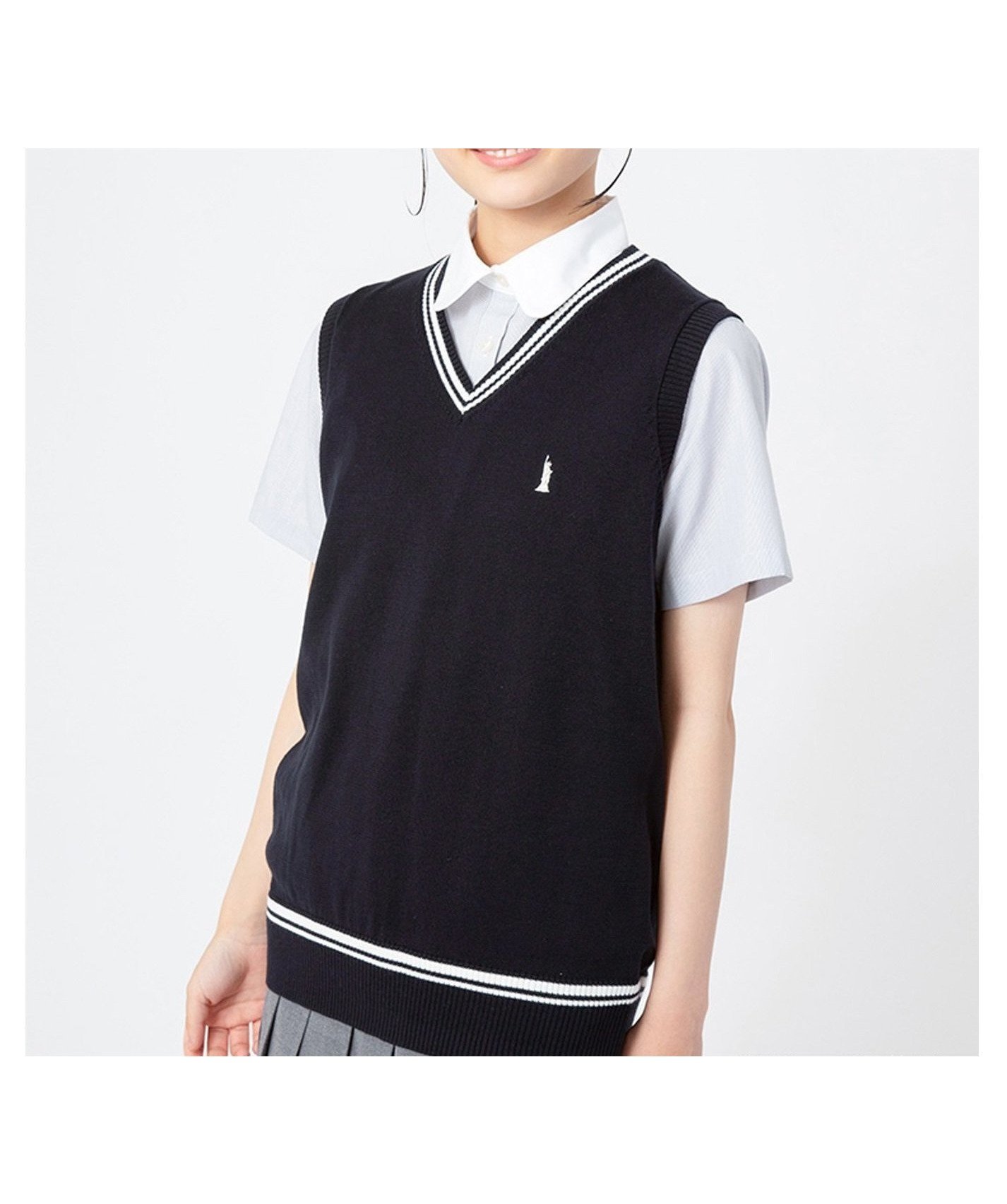 【イーストボーイ/EASTBOY】のベスト COOLMAX 12G ライン入り スクール 制服 通学 中学 高校 人気、トレンドファッション・服の通販 founy(ファニー) 　ファッション　Fashion　レディースファッション　WOMEN　アウター　Coat Outerwear　トップス・カットソー　Tops/Tshirt　ベスト/ジレ　Gilets/Vests　インナー　Inner　シルバー　Silver　バランス　Balance　ベスト　Vest　ポケット　Pocket　リボン　Ribbon　おすすめ　Recommend　 other-1|ID: prp329100004527550 ipo3291000000032067840