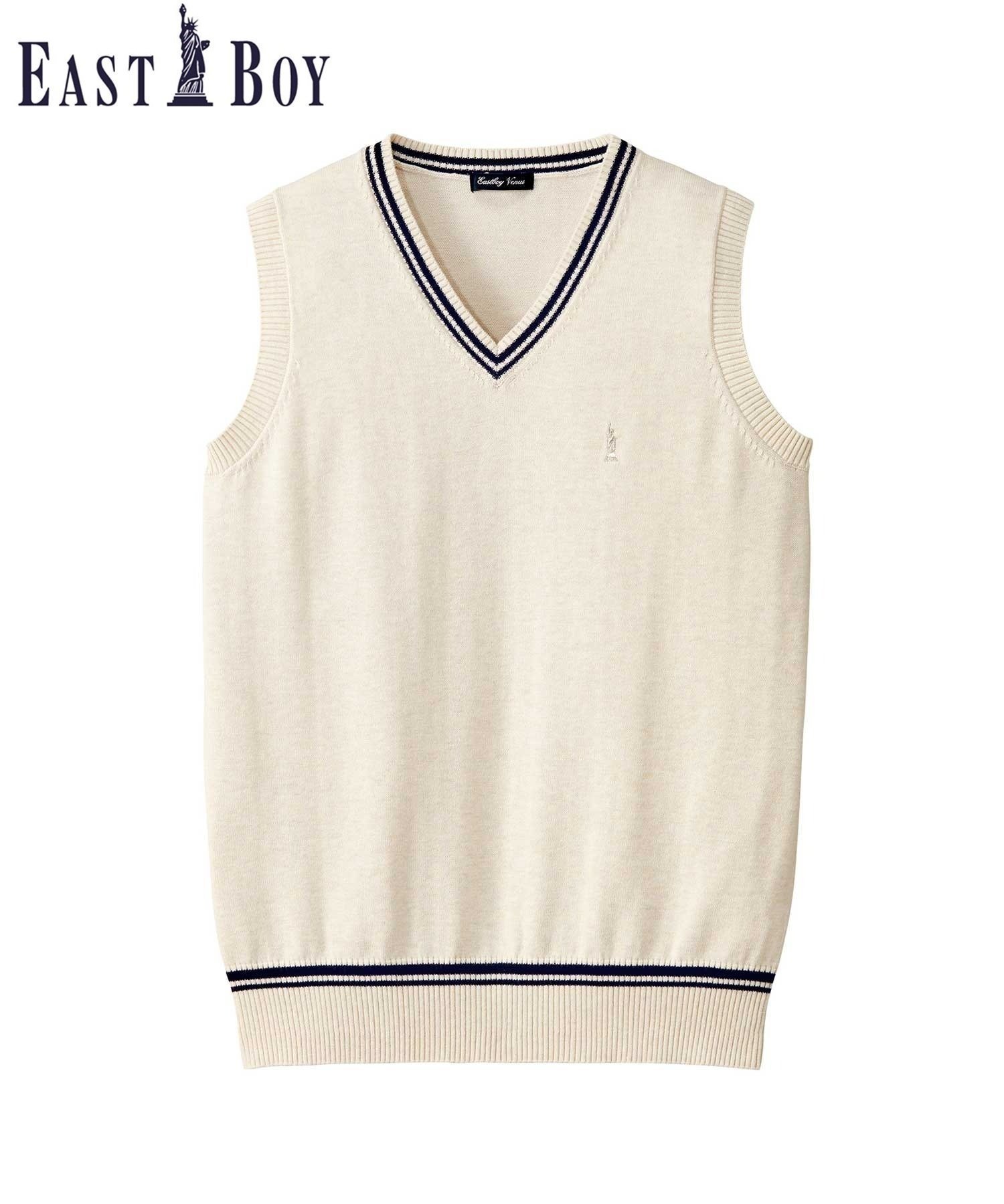 【イーストボーイ/EASTBOY】のベスト COOLMAX 12G ライン入り スクール 制服 通学 中学 高校 インテリア・キッズ・メンズ・レディースファッション・服の通販 founy(ファニー) 　ファッション　Fashion　レディースファッション　WOMEN　アウター　Coat Outerwear　トップス・カットソー　Tops/Tshirt　ベスト/ジレ　Gilets/Vests　インナー　Inner　シルバー　Silver　バランス　Balance　ベスト　Vest　ポケット　Pocket　リボン　Ribbon　おすすめ　Recommend　オートミール|ID: prp329100004527550 ipo3291000000032067848