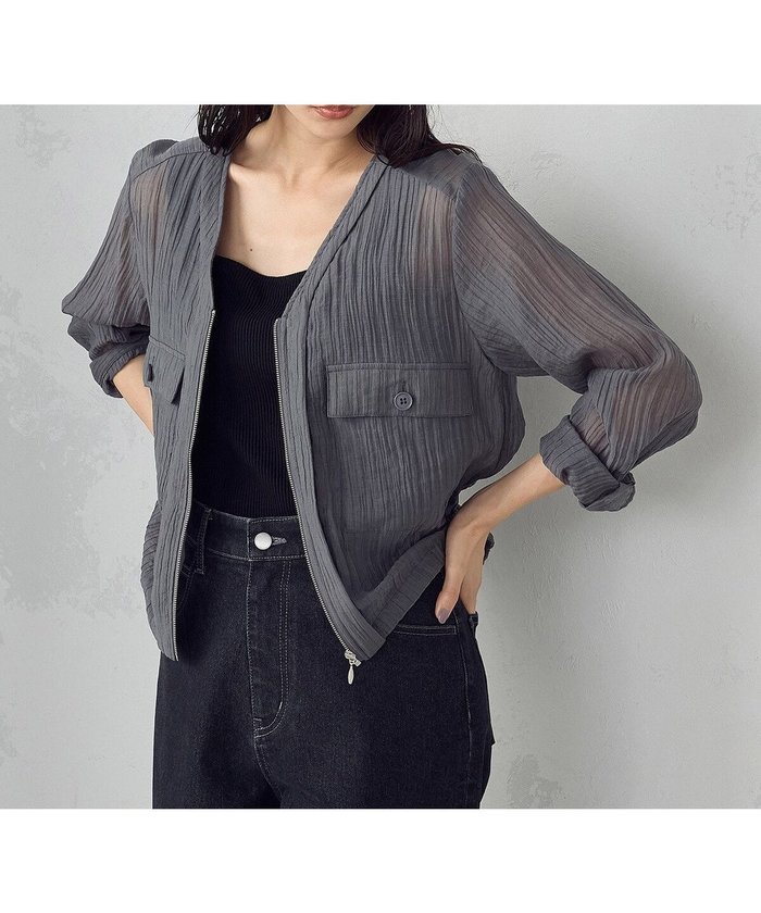 【コムサイズム/COMME CA ISM】のシアー Vネックブルゾン インテリア・キッズ・メンズ・レディースファッション・服の通販 founy(ファニー) https://founy.com/ ファッション Fashion レディースファッション Fashion for Women アウター Coat / Outerwear Collection ブルゾンジャケット・スポーティアウター Blouson Jackets トップス・カットソー Cut & Sew Tops Vネックトップス V-Neck Tops / V-Cut Neckline Shirts シアー Sheer, See-Through ブルゾン Blouson, Bomber Jacket |ID: prp329100004527560 ipo3291000000032734489
