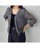 【コムサイズム/COMME CA ISM】のシアー Vネックブルゾン チャコール|ID: prp329100004527560 ipo3291000000032734491