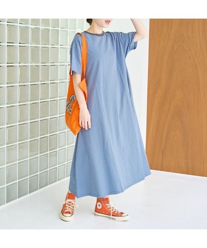 【フリークスストア/FREAK'S STORE】のビックシルエット カラー 細ボーダー 半袖 ワンピース【限定展開】 25SS 人気、トレンドファッション・服の通販 founy(ファニー) 　ファッション　Fashion　レディースファッション　WOMEN　ワンピース　Dress　2025年　2025　2025春夏・S/S　Ss,Spring/Summer,2025　ボーダー　Border　半袖　Short Sleeve　夏　Summer　S/S・春夏　Ss・Spring/Summer　 other-1|ID: prp329100004527571 ipo3291000000032494393