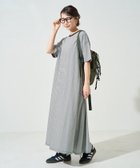 【フリークスストア/FREAK'S STORE】のビックシルエット カラー 細ボーダー 半袖 ワンピース【限定展開】 25SS ブラック×オフホワイト|ID:prp329100004527571