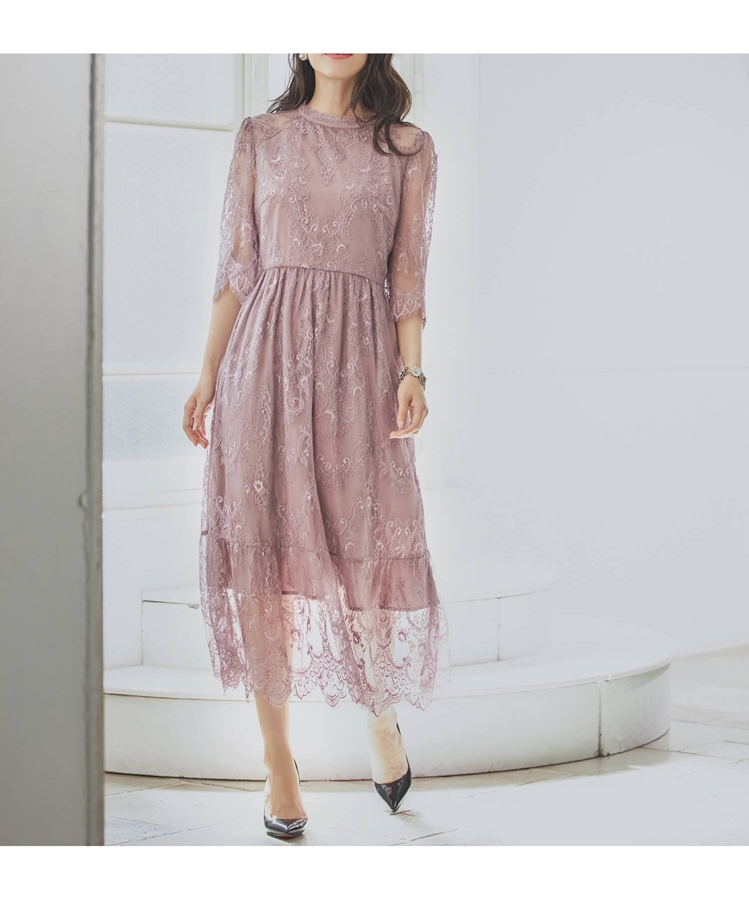 【ドレス/DRESS+】のレーススタンドカラーワンピースドレスパーティードレス インテリア・キッズ・メンズ・レディースファッション・服の通販 founy(ファニー) 　ファッション　Fashion　レディースファッション　WOMEN　ワンピース　Dress　ドレス　Party Dresses　オケージョン　Occasion　スタンド　Stand　トレンド　Trend　フォーマル　Formal　ミモレ　Mimore　ラグジュアリー　Luxury　ラベンダー　Lavender　レース　Race　おすすめ　Recommend　エレガント 上品　Elegant　セレモニー　Ceremony　入学式　Entrance Ceremony　卒業式　Graduation Ceremony　結婚式　Wedding Ceremony　披露宴　Wedding Reception　二次会　Wedding Party　ラベンダー|ID: prp329100004527576 ipo3291000000032017102