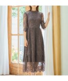 【ドレス/DRESS+】のレーススタンドカラーワンピースドレスパーティードレス ブラウン|ID: prp329100004527576 ipo3291000000032017104