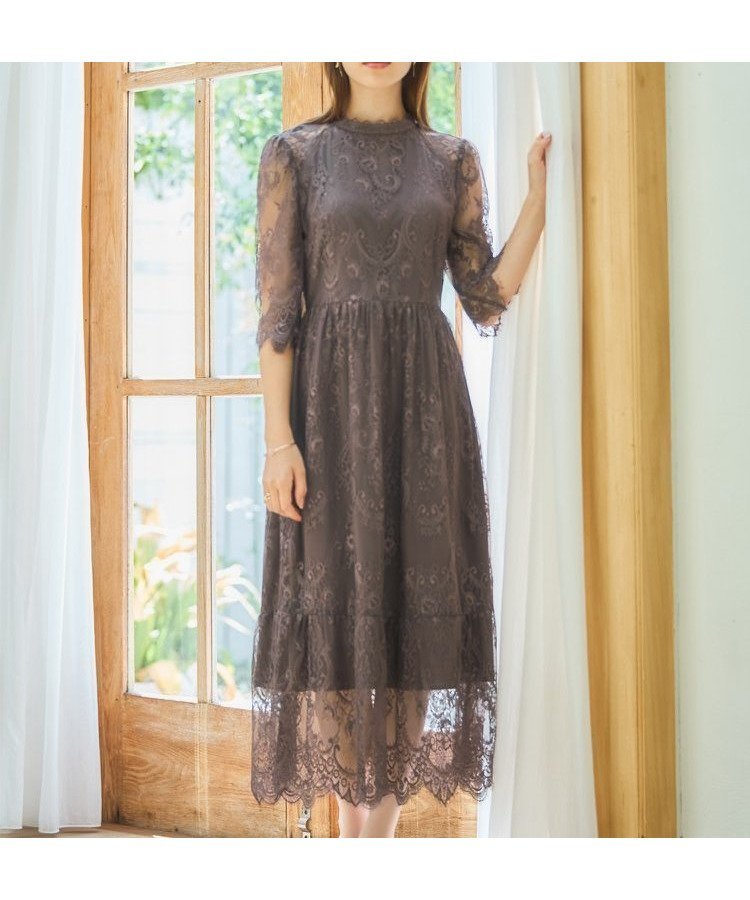 【ドレス/DRESS+】のレーススタンドカラーワンピースドレスパーティードレス インテリア・キッズ・メンズ・レディースファッション・服の通販 founy(ファニー) 　ファッション　Fashion　レディースファッション　WOMEN　ワンピース　Dress　ドレス　Party Dresses　オケージョン　Occasion　スタンド　Stand　トレンド　Trend　フォーマル　Formal　ミモレ　Mimore　ラグジュアリー　Luxury　ラベンダー　Lavender　レース　Race　おすすめ　Recommend　エレガント 上品　Elegant　セレモニー　Ceremony　入学式　Entrance Ceremony　卒業式　Graduation Ceremony　結婚式　Wedding Ceremony　披露宴　Wedding Reception　二次会　Wedding Party　ブラウン|ID: prp329100004527576 ipo3291000000032017104