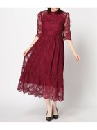 【ドレス/DRESS+】のレーススタンドカラーワンピースドレスパーティードレス ボルドー|ID: prp329100004527576 ipo3291000000032017110