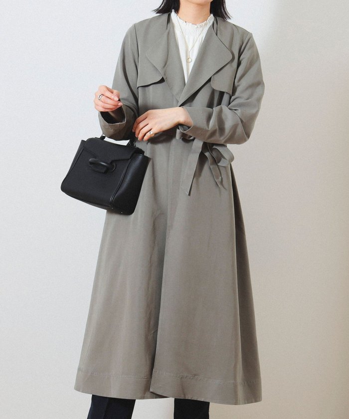 【その他のブランド/Other】のノーカラー トレンチコート インテリア・キッズ・メンズ・レディースファッション・服の通販 founy(ファニー) https://founy.com/ ファッション Fashion レディースファッション WOMEN アウター Coat Outerwear コート Coats トレンチコート Trench Coats 春 Spring クロシェ Crochet 今季 This Season シアー Sheer トレンチ Trench トレンド Trend バランス Balance フォルム Form リラックス Relax ロング Long おすすめ Recommend エレガント 上品 Elegant ビジネス 仕事 通勤 Business |ID: prp329100004527582 ipo3291000000032017127