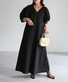 【リベリー/Riberry】のVネックパフスリーブワンピース【無地/ストライプ】 人気、トレンドファッション・服の通販 founy(ファニー) ファッション Fashion レディースファッション WOMEN ワンピース Dress 2025年 2025 2025春夏・S/S Ss,Spring/Summer,2025 おすすめ Recommend アクセサリー Accessories シューズ Shoes シンプル Simple ストライプ Stripe スリーブ Sleeve ダウン Down ロング Long 無地 Plain Color thumbnail ブラック|ID: prp329100004527583 ipo3291000000032017135
