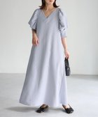 【リベリー/Riberry】のVネックパフスリーブワンピース【無地/ストライプ】 人気、トレンドファッション・服の通販 founy(ファニー) ファッション Fashion レディースファッション WOMEN ワンピース Dress 2025年 2025 2025春夏・S/S Ss,Spring/Summer,2025 おすすめ Recommend アクセサリー Accessories シューズ Shoes シンプル Simple ストライプ Stripe スリーブ Sleeve ダウン Down ロング Long 無地 Plain Color thumbnail ブルーストライプ|ID: prp329100004527583 ipo3291000000032017143