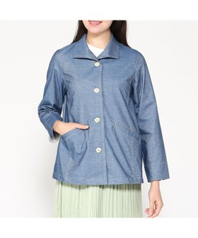 【クロコダイル/CROCODILE】のデニムライク カバーオール ジャケット 人気、トレンドファッション・服の通販 founy(ファニー) ファッション Fashion レディースファッション WOMEN アウター Coat Outerwear ジャケット Jackets インナー Inner ジャケット Jacket デニム Denim プリント Print |ID:prp329100004527586