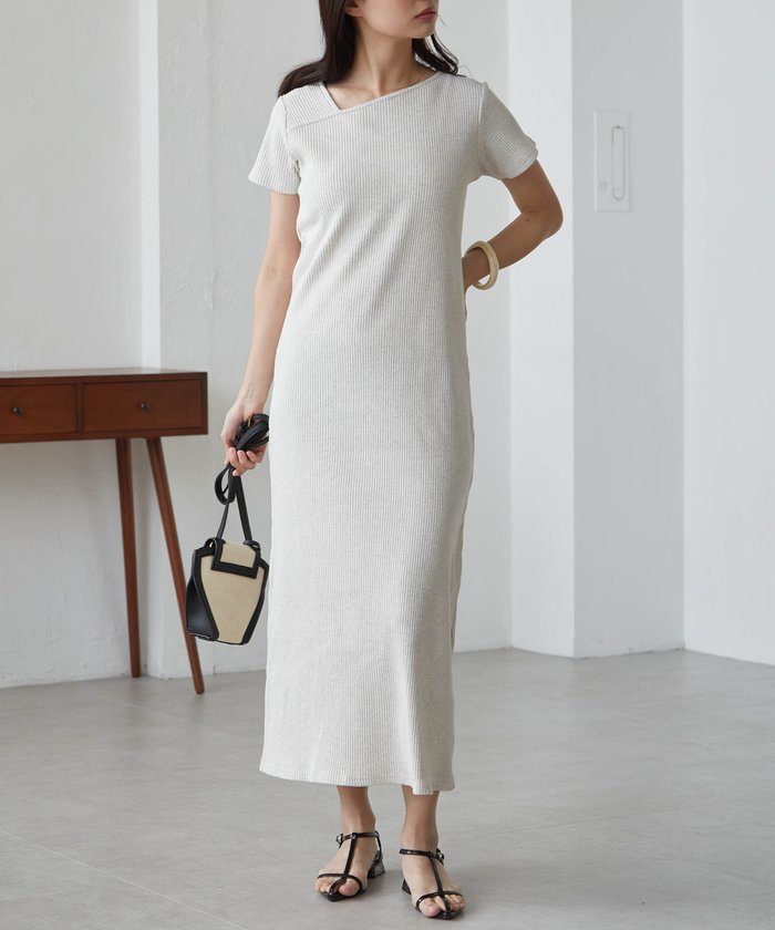 【ラナン/Ranan】のRanan/アシメネックハーフスリーブリブワンピ インテリア・キッズ・メンズ・レディースファッション・服の通販 founy(ファニー) https://founy.com/ ファッション Fashion レディースファッション WOMEN ワンピース Dress アシメトリー Asymmetry カットソー Cut And Sew スニーカー Sneakers スリット Slit デコルテ Decolletage フィット Fit ポケット Pocket リラックス Relax ロング Long おすすめ Recommend 夏 Summer |ID: prp329100004527594 ipo3291000000032516279