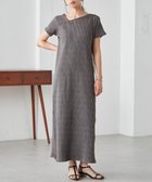 【ラナン/Ranan】のRanan/アシメネックハーフスリーブリブワンピ チャコール|ID: prp329100004527594 ipo3291000000032516288