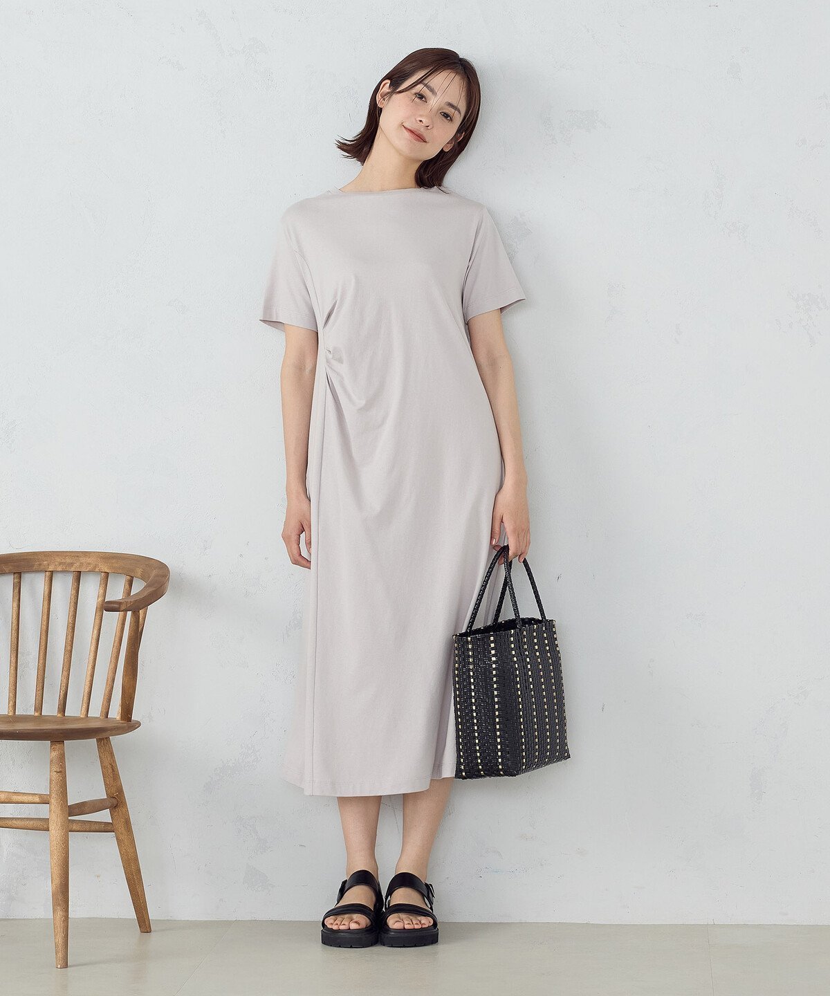 【コムサイズム/COMME CA ISM】のアシンメトリーデザイン Tワンピース インテリア・キッズ・メンズ・レディースファッション・服の通販 founy(ファニー) 　ファッション　Fashion　レディースファッション　WOMEN　ワンピース　Dress　シンプル　Simple　フレア　Flare　ポケット　Pocket　夏　Summer　ライトグレー|ID: prp329100004527603 ipo3291000000032252690