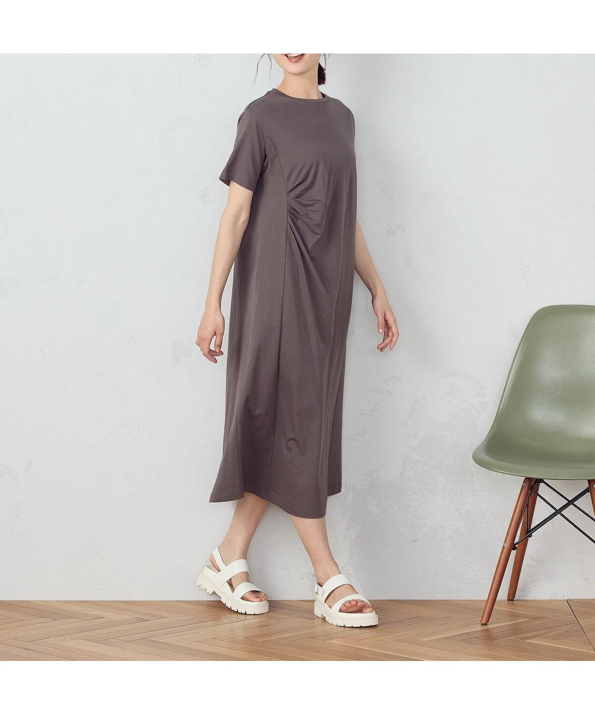 【コムサイズム/COMME CA ISM】のアシンメトリーデザイン Tワンピース インテリア・キッズ・メンズ・レディースファッション・服の通販 founy(ファニー) 　ファッション　Fashion　レディースファッション　WOMEN　ワンピース　Dress　シンプル　Simple　フレア　Flare　ポケット　Pocket　夏　Summer　モカ|ID: prp329100004527603 ipo3291000000032252692