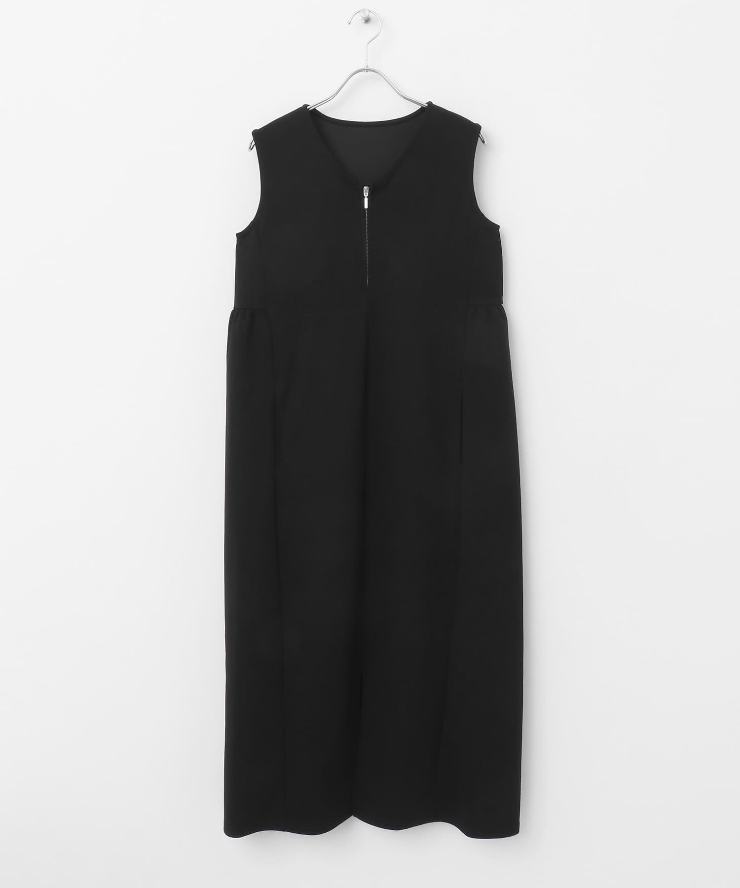 【センスオブプレイス/SENSE OF PLACE by URBAN RESEARCH】のZIPVネックカットワンピース インテリア・キッズ・メンズ・レディースファッション・服の通販 founy(ファニー) 　ファッション　Fashion　レディースファッション　WOMEN　ワンピース　Dress　2025年　2025　2025春夏・S/S　Ss,Spring/Summer,2025　夏　Summer　S/S・春夏　Ss・Spring/Summer　BLACK|ID: prp329100004527639 ipo3291000000032017350