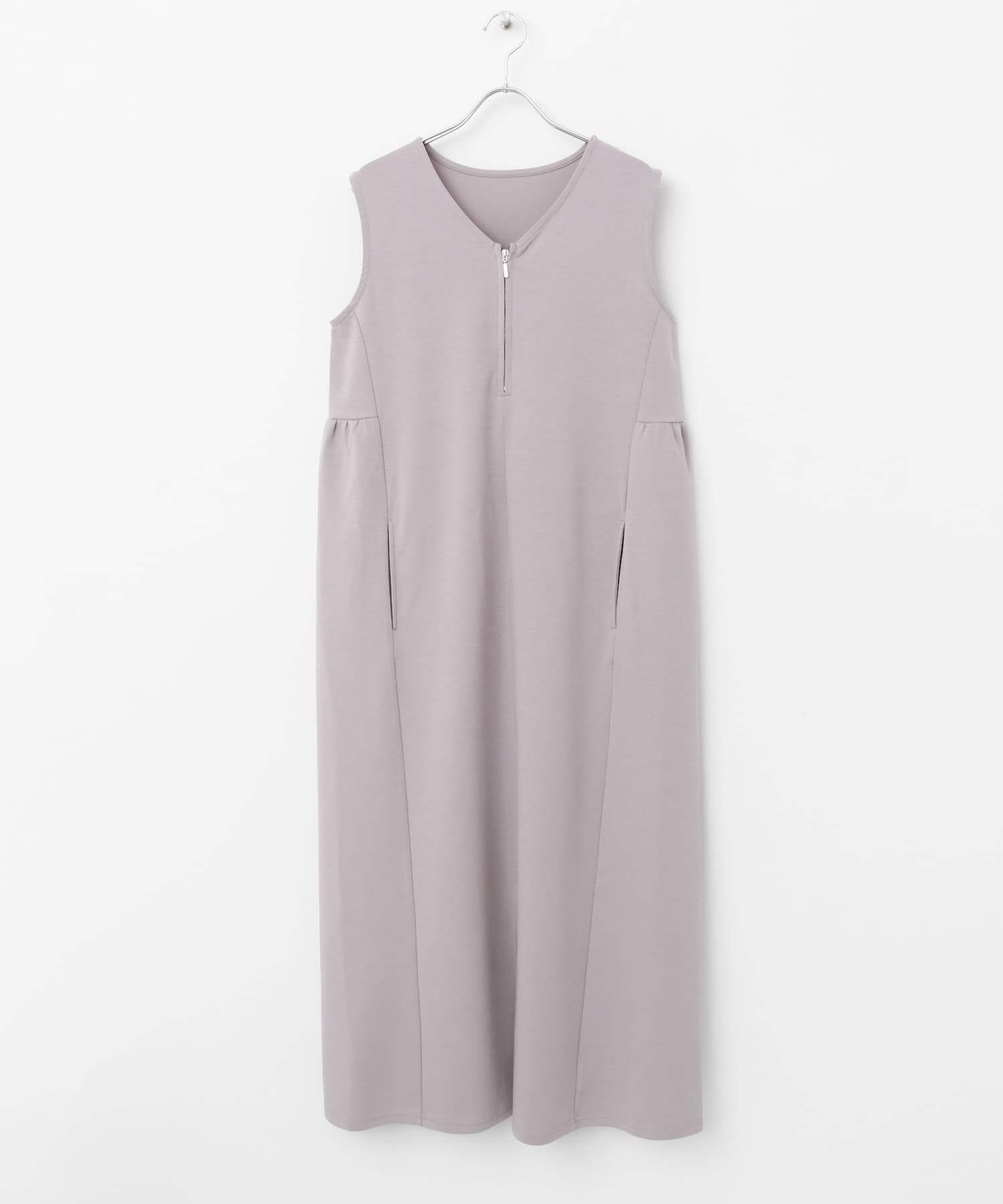 【センスオブプレイス/SENSE OF PLACE by URBAN RESEARCH】のZIPVネックカットワンピース インテリア・キッズ・メンズ・レディースファッション・服の通販 founy(ファニー) 　ファッション　Fashion　レディースファッション　WOMEN　ワンピース　Dress　2025年　2025　2025春夏・S/S　Ss,Spring/Summer,2025　夏　Summer　S/S・春夏　Ss・Spring/Summer　GRAY|ID: prp329100004527639 ipo3291000000032017353