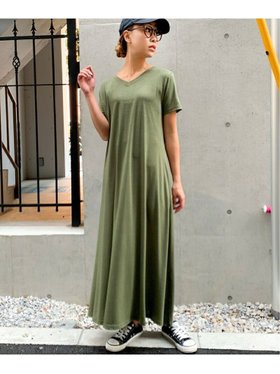 【ジュノア/JUNOAH】のAラインゆったり半袖マキシ丈ワンピース 人気、トレンドファッション・服の通販 founy(ファニー) ファッション Fashion レディースファッション WOMEN ワンピース Dress マキシ Maxi 半袖 Short Sleeve |ID:prp329100004527645