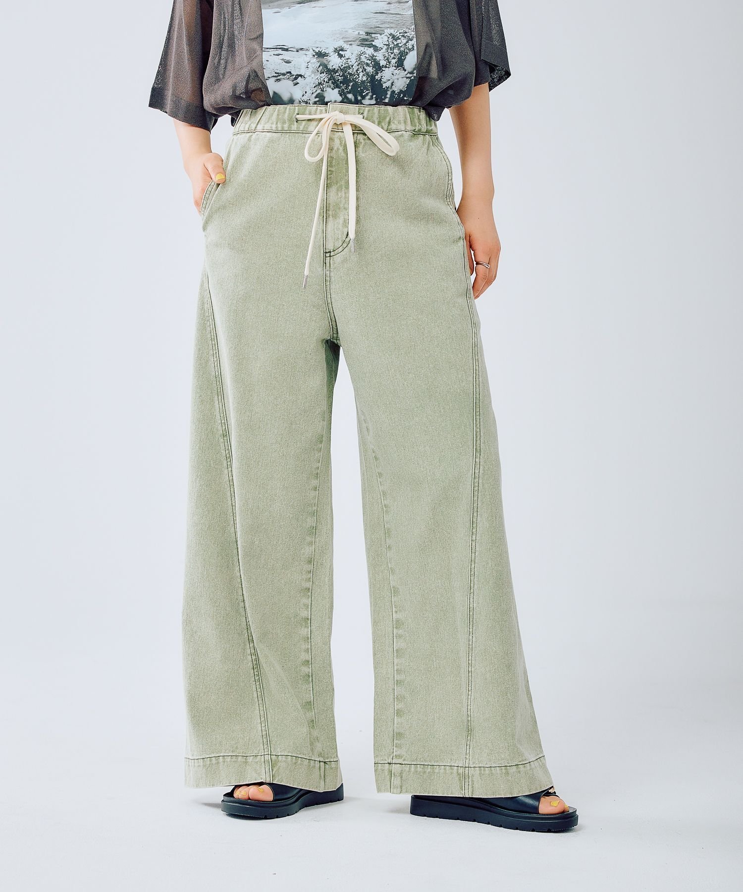 【レプシィム ローリーズファーム/LEPSIM LOWRYS FARM】のイージーバギーデニム インテリア・キッズ・メンズ・レディースファッション・服の通販 founy(ファニー) 　ファッション　Fashion　レディースファッション　WOMEN　おすすめ　Recommend　トレンド　Trend　ライトカーキ77|ID: prp329100004527709 ipo3291000000032059117