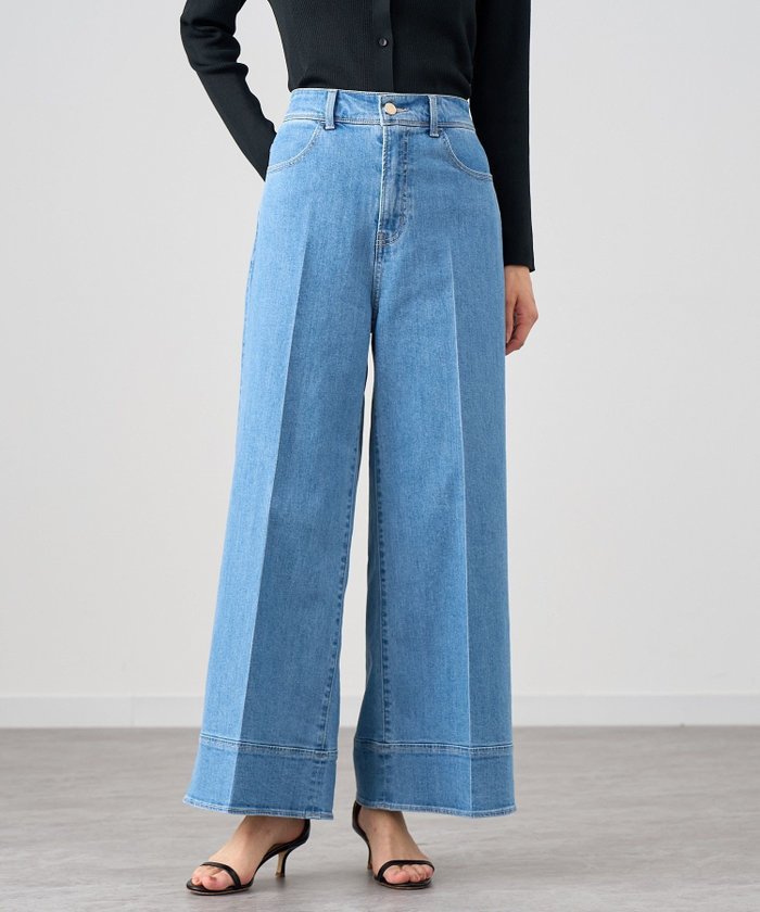 【アナイ/ANAYI】のストレッチデニムワイドパンツ インテリア・キッズ・メンズ・レディースファッション・服の通販 founy(ファニー) https://founy.com/ ファッション Fashion レディースファッション WOMEN パンツ Pants ジャケット Jacket ストレッチ Stretch センター Center ツイード Tweed デニム Denim ワイド Wide |ID: prp329100004527731 ipo3291000000032017727