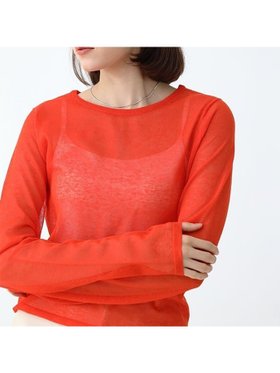 【ラシュッド/LASUD】のラウンドネックシアートップス 人気、トレンドファッション・服の通販 founy(ファニー) ファッション Fashion レディースファッション WOMEN トップス・カットソー Tops/Tshirt ミックス Mix リネン Linen エレガント 上品 Elegant |ID:prp329100004527812