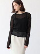 【ラシュッド/LASUD】のラウンドネックシアートップス ブラック|ID: prp329100004527812 ipo3291000000032018063