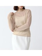 【ラシュッド/LASUD】のラウンドネックシアートップス ベージュ|ID: prp329100004527812 ipo3291000000032018064