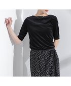【ナノ ユニバース/nano universe】のシアーベロアバックオープン5分袖Tシャツ ブラック|ID: prp329100004527846 ipo3291000000032018200